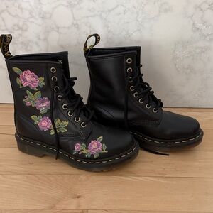 Floral Embroidered Dr Martens